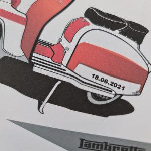 Personalised 65th Birthday Card Brother Friend Dad Son Lambretta Theme MODS Any Relation Or Age 30th 40th 50th 70th (SKU1292)