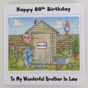 Personalised Birthday Card Brother In Law Gardening Theme Son Husband Dad Grandad Pops Grandpa Any Relation Or Hair Colour (SKU1204)
