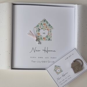 Personalised New Home Card | New House Keyring | Moving House | First Home | New House | New Neighbour Card | Contemporary Design (SKU1367)