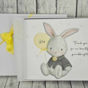 Finest Collection Personalised Thankyou Granddaughter Grandparent Card New Baby Niece Goddaughter Rabbit Bunny Design Special Girl SKUFC19