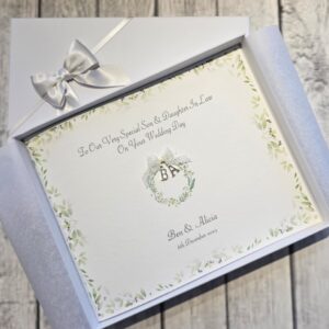 Finest Collection Contemporary Personalised Wedding Day Card Son & Daughter In Law Granddaughter Any Couple, Occasion, Colour (SKUFC08)