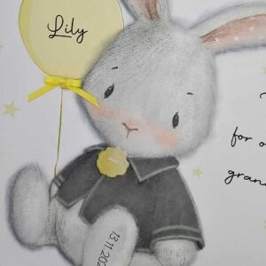 Finest Collection Personalised Thankyou Granddaughter Grandparent Card New Baby Niece Goddaughter Rabbit Bunny Design Special Girl SKUFC19