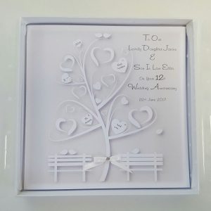 Personalised 12th Wedding Anniversary Card (Silk) Daughter Son Any Relation, Year Or Colour (SKU255)