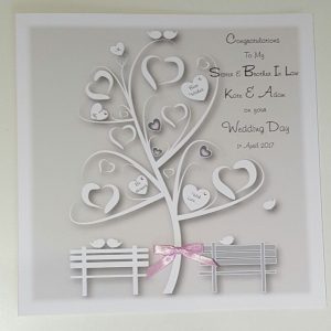 Personalised Wedding Card Sister Brother In Law Any Relation, Year Or Colour(SKU214)