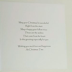 Personalised Traditional Themed Robin Designed Christmas Card Wonderful Wife Any Relation or Person (SKU503)