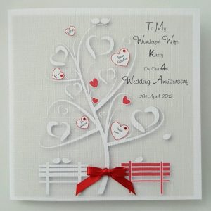 Personalised On Our 4th Wedding Anniversary Card Wife Husband Any Year Or Colour (SKU274)