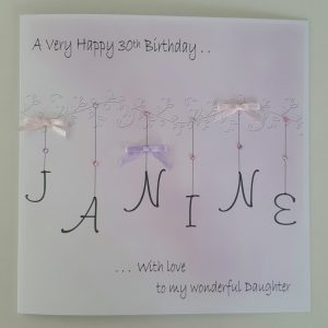 Personalised 30th Birthday Card Daughter Any Relation, Age Or Colour (SKU749)