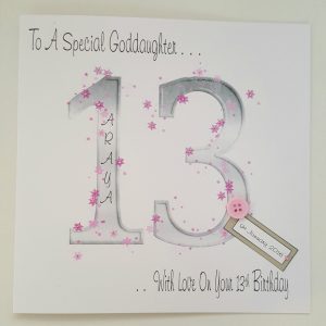 Personalised 13th Birthday Card Goddaughter Any Person, Age Or Colour (SKU292)