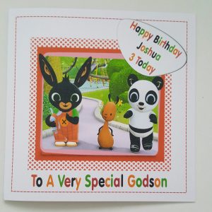 Personalised 3rd Birthday Card Bunny Godson Any Relation Any Age (SKU767)
