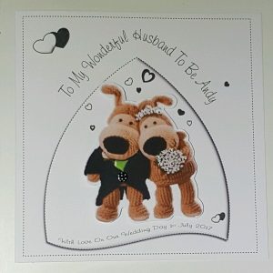 Personalised Husband Or Wife On Your Wedding Day Boofle Card Any Colour Scheme (SKU774)