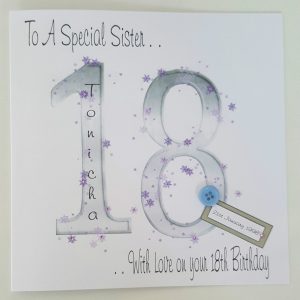 Personalised 18th Birthday Card Sister Any Person Or Colour (SKU817)