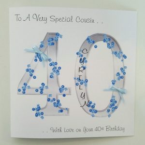 Personalised 40th Birthday Card Friend Any Person Or Colour (SKU352)
