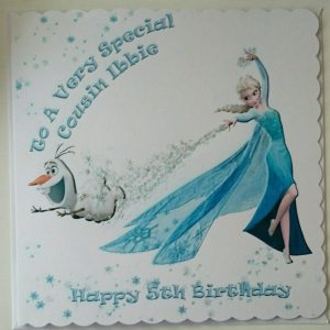 Personalised 5th Birthday Card Frozen Elsa Cousin Granddaughter Any Relation Or Age (SKU732)