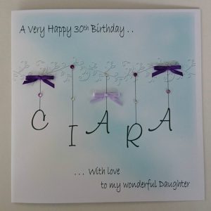 Personalised 30th Birthday Card Daughter Any Relation, Age Or Colour (SKU741)