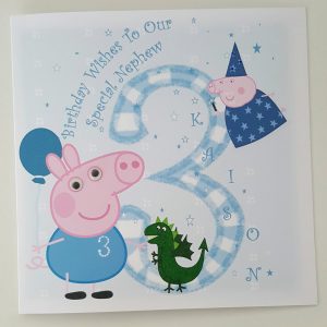 Personalised 3rd Birthday Card Peppa Pig Design Nephew Any Relation Or Age (SKU731)