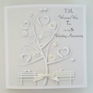 Personalised 5th Wedding Anniversary Card Wife Husband Any Year Or Colour (SKU276)