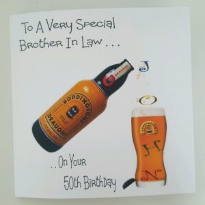 Personalised 50th Beer Birthday Card Brother In Law Any Relation, Age Or Tipple (SKU395)