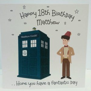 Personalised 18th Doctor Who Theme Birthday Card Son Any Person Or Age (SKU308)