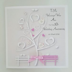 Personalised 10th Wedding Anniversary Card Wife Or Husband Any Year Or Colour (SKU760)