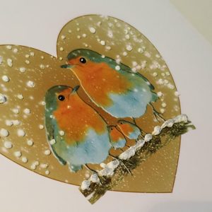 Personalised Christmas Card Robin Special Couple (SKU818)