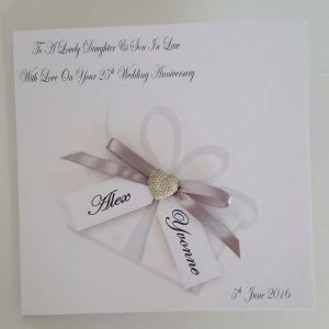 Personalised 25th Anniversary Card Daughter Son In Law – Any Relation, Year Or Colour 15th 10th 20th 40th (SKU803)