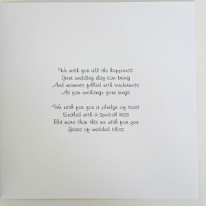 Stunning Personalised Wedding Day Card Ivory Pearl Auntie Uncle Any Relation Any Colour (SKU787)