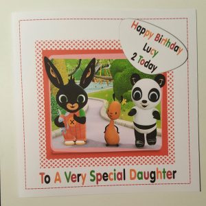 Personalised Bing Bunny 2nd Birthday Card Bunny Daughter Any Person Or Age (SKU408)