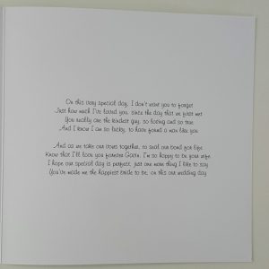 Personalised Wedding Day Card Husband Or Wife Any Colour (SKU799)