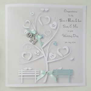 Personalised Sage Wedding Card Sister Brother In Law Any Couple, Occasion Or Colour (SKU286)