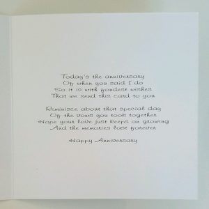 Personalised 1st Anniversary Card Sister Brother In Law Any Relation, Year Or Colour (SKU275)