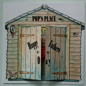Personalised Pops Fathers Day Card Garden Shed Football Theme Any Person Or Team (SKU411)