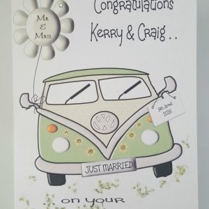 Personalised VW Camper Van Wedding Day Card Any Occasion Or Colour (SKU0104)